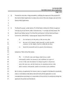 IR‐PUB‐NLH‐003  NLH 2013 Interim Rates Application  Page 1 of 4  1   Q. 