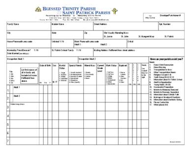 For Office Use Only Family Name  Maiden Name