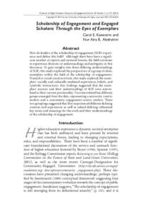 © Journal of Higher Education Outreach and Engagement,Volume 18, Number 2 p. 121, (2014) Copyright © 2014 by the University of Georgia. All rights reserved. ISSN[removed]Scholarship of Engagement and Engaged Scholars