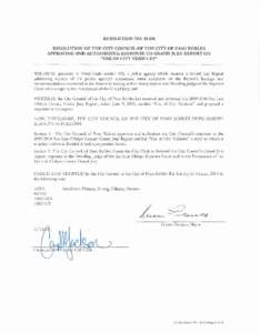 RESOLUTION NO[removed]RESOLUTION OFTHE CITY COUNCIL OI: TIIE CITY OF PAS0 ROBLES APPROVING AND AUTHORIZING RESPONSE TO GRAND JURY REPORT ON 