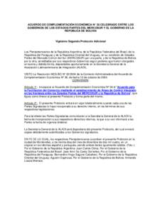 ACUERDO PARA LA FACILITACIN DEL COMERCIO MEDIANTE EL ESTABLECIMIENTO DE REAS DE CONTROL INTEGRADO EN LAS FRONTERAS ENTRE LOS ESTADOS PARTES DEL MERCOSUR Y LA REPBLICA DE BOLIVIA