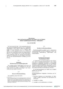 Bundesgesetzblatt Jahrgang 2008 Teil I Nr. 21, ausgegeben zu Bonn am 31. MaiVerordnung über die Berufsausbildung zum Seiler und zur Seilerin