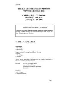 ([removed]THE U.S. CONFERENCE OF MAYORS WINTER MEETING 2000 CAPITAL HILTON HOTEL WASHINGTON, D.C.