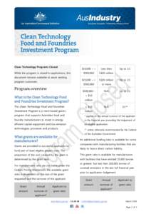 CTFFIP • Fact Sheet • Program overview