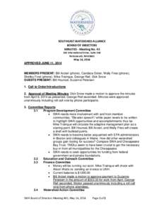 SOUTHEAST WATERSHED ALLIANCE BOARD OF DIRECTORS MINUTES - Meeting NoInternational Drive, Suite 360 Portsmouth, NH 03801