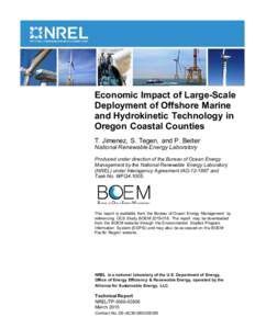Economic Impact of Large-Scale Deployment of Offshore Marine and Hydrokinetic Technology in Oregon Coastal Counties