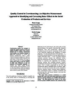 Quality Control in Crowdsourcing: An Objective Measurement Approach to Identifying and Correcting Rater Effects in the Social Evaluation of Products and Services