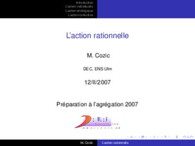 L'action rationnelle