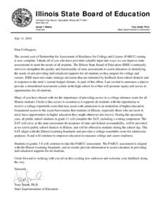 Superintendent Tony Smith Letter to Districts Regarding 2017 Student Assessments
