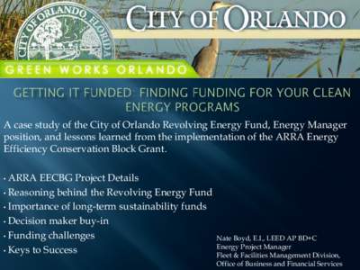 A Case study of the City of Orlando Energy Program Funding