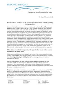 Microsoft Word - edtorial 6 Kuwait elections last chance for the government to initiate reforms and risky gambling for the oppo