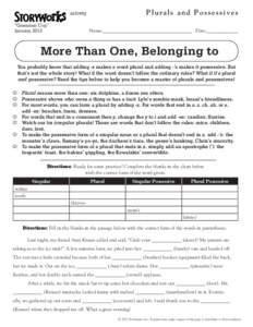 Grammar / Syntax / Grammatical number / Apostrophe / Punctuation / Saxon genitive / You / Possessive case / Plural / Linguistics / Grammatical cases / English spelling