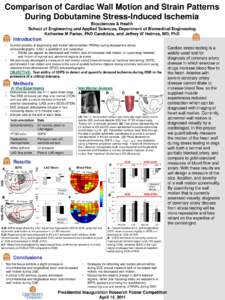Comparison of Cardiac Wall Motion and Strain Patterns During Dobutamine Stress-Induced Ischemia Biosciences & Health School of Engineering and Applied Sciences, Department of Biomedical Engineering Katherine M Parker, Ph