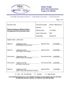 ORAU TEAM Dose Reconstruction Project for NIOSH Oak Ridge Associated Universities I Dade Moeller & Associates I MJW Corporation Page 1 of 31