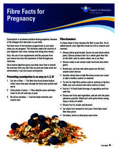 Fibre Facts for Pregnancy Constipation is a common problem during pregnancy because of the changes that take place in your body. You have more of the hormone progesterone in your body when you are pregnant. This hormone 