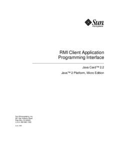 RMI Client Application Programming Interface