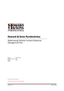 Howard & Sons Pyrotechnics Wallerawang Pollution Incident Response Management Plan Issued Rachel Nicoll