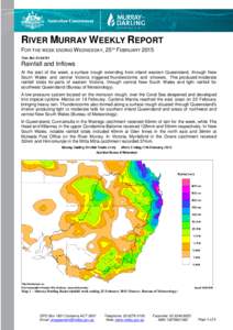 Murray River Operations Report for the Week Ending[removed]