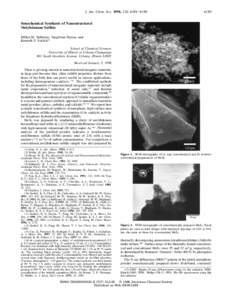 J. Am. Chem. Soc. 1998, 120, Sonochemical Synthesis of Nanostructured Molybdenum Sulfide