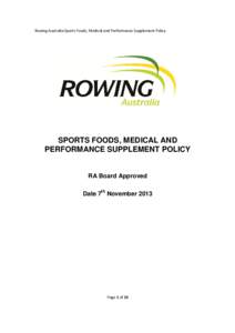 Microsoft Word - RA Sports Foods, Medical and Performance Supplement Policy - Board Approved