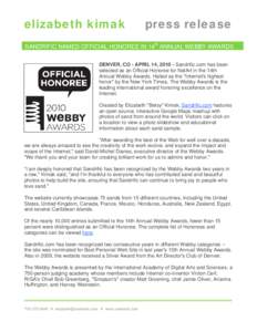 Sandrific Named Official Honoree in 2010 Webby Awards