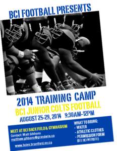 BCI JR Football Training Camp Poster