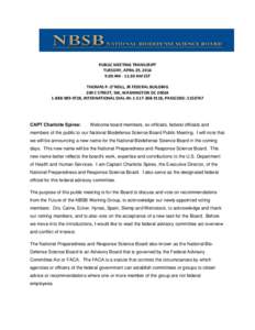 National Biodefense Science Board (NBSB) Public Meeting Transcript - April 29, 2014