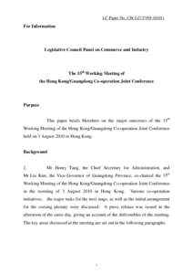 LC Paper No. CB[removed])  For Information Legislative Council Panel on Commerce and Industry