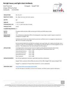 Rat IgG-heavy and light chain Antibody Goat Polyclonal Conjugate  DyLight® 650