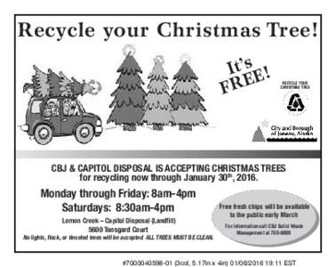 Recycle your Christmas Tree! It’s E! FRE RECYCLE YOUR CHRISTMAS TREE