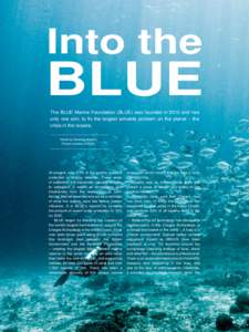 Into the  BLUE The BLUE Marine Foundation (BLUE) was founded in 2010 and has only one aim; to fix the largest solvable problem on the planet – the crisis in the oceans.