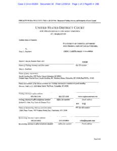 Case 2:14-cr[removed]Document 34 Filed[removed]Page 1 of 2 PageID #: 266  USDC/ATTY-OOl (Rev[removed]I LR Civ P 83.6 or LR Cr P 44.6 Statement of Visiting Attorney and Designation of Local CouDsel UNITED STATES DISTRICT C