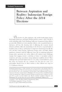 Prashanth Parameswaran  Between Aspiration and Reality: Indonesian Foreign Policy After the 2014 Elections