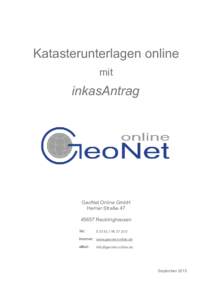 Katasterunterlagen online mit inkasAntrag  GeoNet Online GmbH