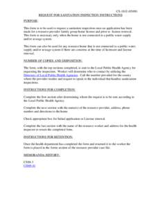 CS-101J[removed]REQUEST FOR SANITATION INSPECTION INSTRUCTIONS PURPOSE: This form is to be used to request a sanitation inspection once an application has been made for a resource provider family group home license and p