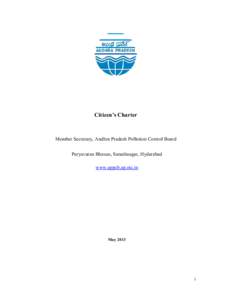 Citizen’s Charter  Member Secretary, Andhra Pradesh Pollution Control Board Paryavaran Bhavan, Sanathnagar, Hyderabad www.appcb.ap.nic.in