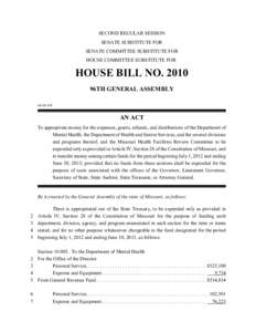 SECOND REGULAR SESSION SENATE SUBSTITUTE FOR SENATE COMMITTEE SUBSTITUTE FOR HOUSE COMMITTEE SUBSTITUTE FOR  HOUSE BILL NO. 2010