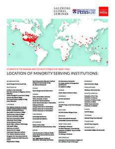 STUDENTS AT THE MARGINS AND THE INSTITUTIONS THAT SERVE THEM  LOCATION OF MINORITY SERVING INSTITUTIONS AFG HAN ISTAN 	 	 Jesuit Refugee Service South Asia