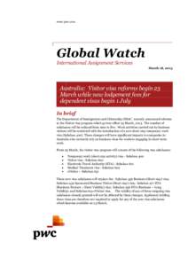 www.pwc.com  Global Watch International Assignment Services March 18, 2013