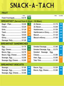 SNACK-A-TACH FRUIT PRICE PRICE