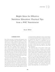 CHAPTER  19 Bright Ideas for Effective Nutrition Education: Practical Tips