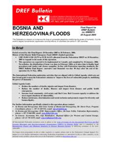 IFRC- Bosnia and Herzegovina Floods DREF Bulletin (no.05ME074) - Final Report[removed])