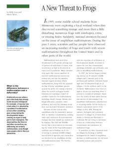 A New Threat to Frogs  by Kelly Geer and Sherry Krest  In 1995, some middle school students from