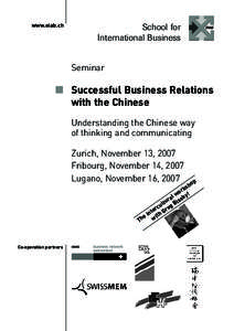 www.eiab.ch  School for International Business  Seminar