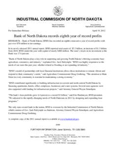 INDUSTRIAL COMMISSION OF NORTH DAKOTA Jack Dalrymple Governor  Wayne Stenehjem