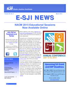 Volume 25, No. 6  E-SJI NEWS March 2015