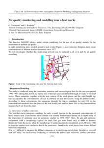 7th Int. Conf. on Harmonisation within Atmospheric Dispersion Modelling for Regulatory Purposes  $LUTXDOLW\PRQLWRULQJDQGPRGHOOLQJQHDUDOHDGZRUNV G. Cosemans1 and E. Roekens2 5HPRWH6HQVLQJDQG$WPRVSKHULF3URFHVVH