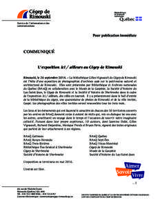 Service de l’information et des communications Pour publication immédiate