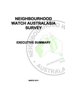 NEIGHBOURHOOD WATCH AUSTRALASIA SURVEY EXECUTIVE SUMMARY