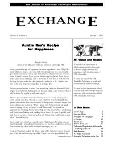 The Journal of Alexander Technique International  X C H A